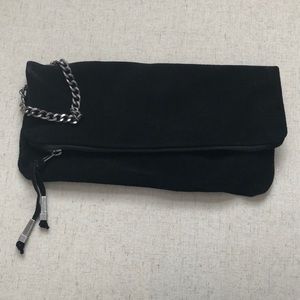 Suede Black Clutch